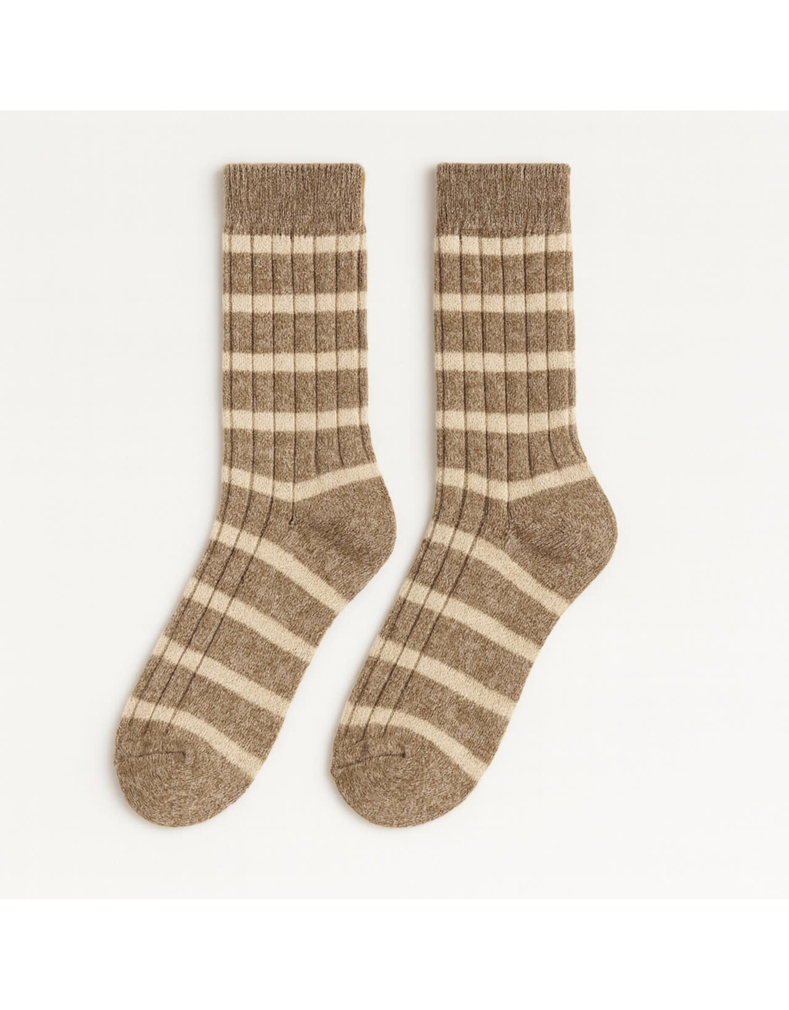 Pika & Bear "Marina" Striped Ribbed Crew Sock