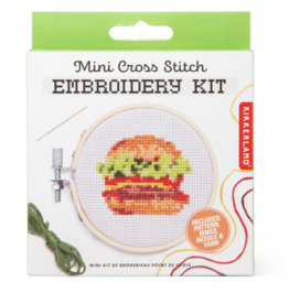 Mini Cross-Stitch Embroidery Kit - Burger