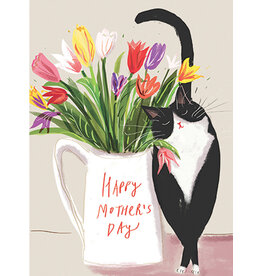 Mother's Day - Cat And Tulips