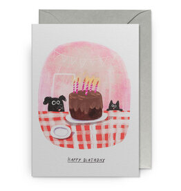 Birthday - Cake With Dog And Cat