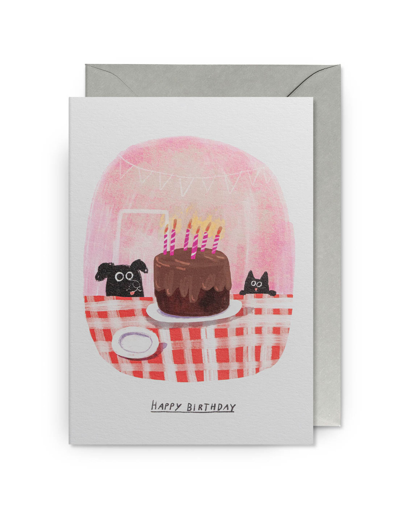 Birthday - Cake With Dog And Cat