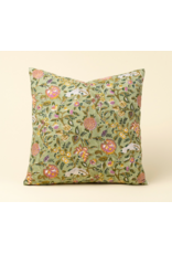Block Print Pillow, Green - 20x20