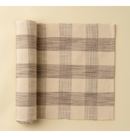 Grace Gingham Table Runner - Stone - 108"L