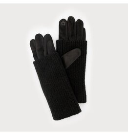 Ribbed Wrist-Warmer Faux Suede Gloves -