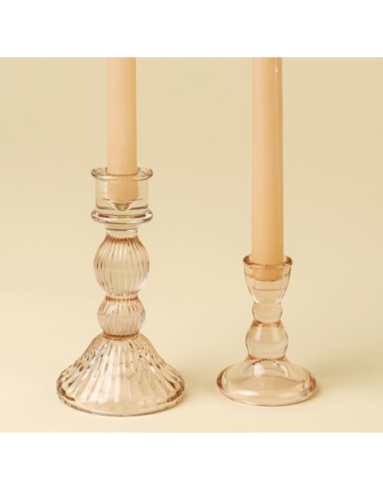 Callista Glass Candleholder - Blush -