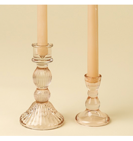 Callista Glass Candleholder - Blush -