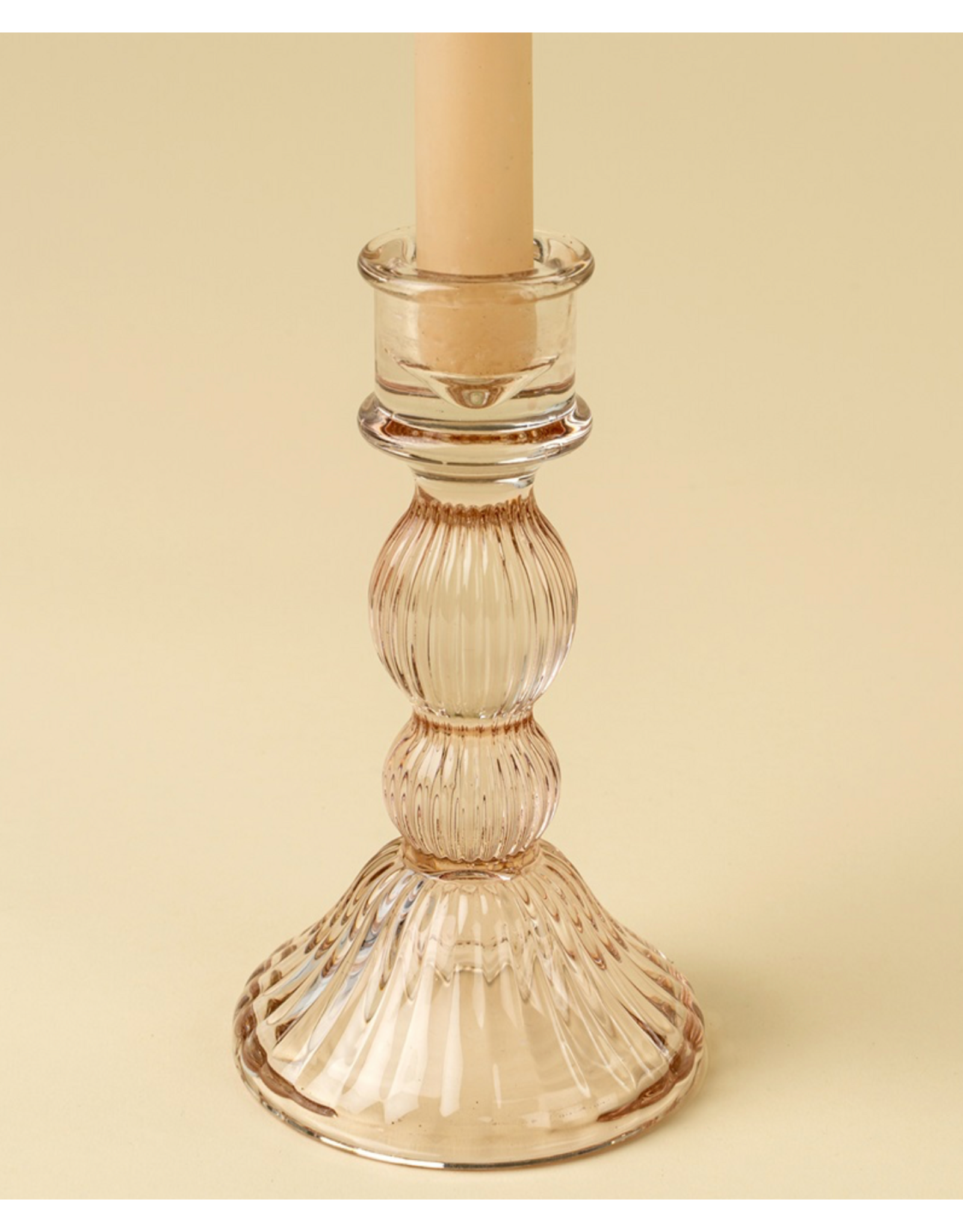 Callista Glass Candleholder - Blush -
