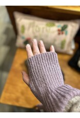 Ribbed Wrist-Warmer Faux Suede Gloves -