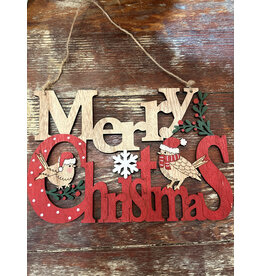Merry Christmas Hanger - Natural&Red