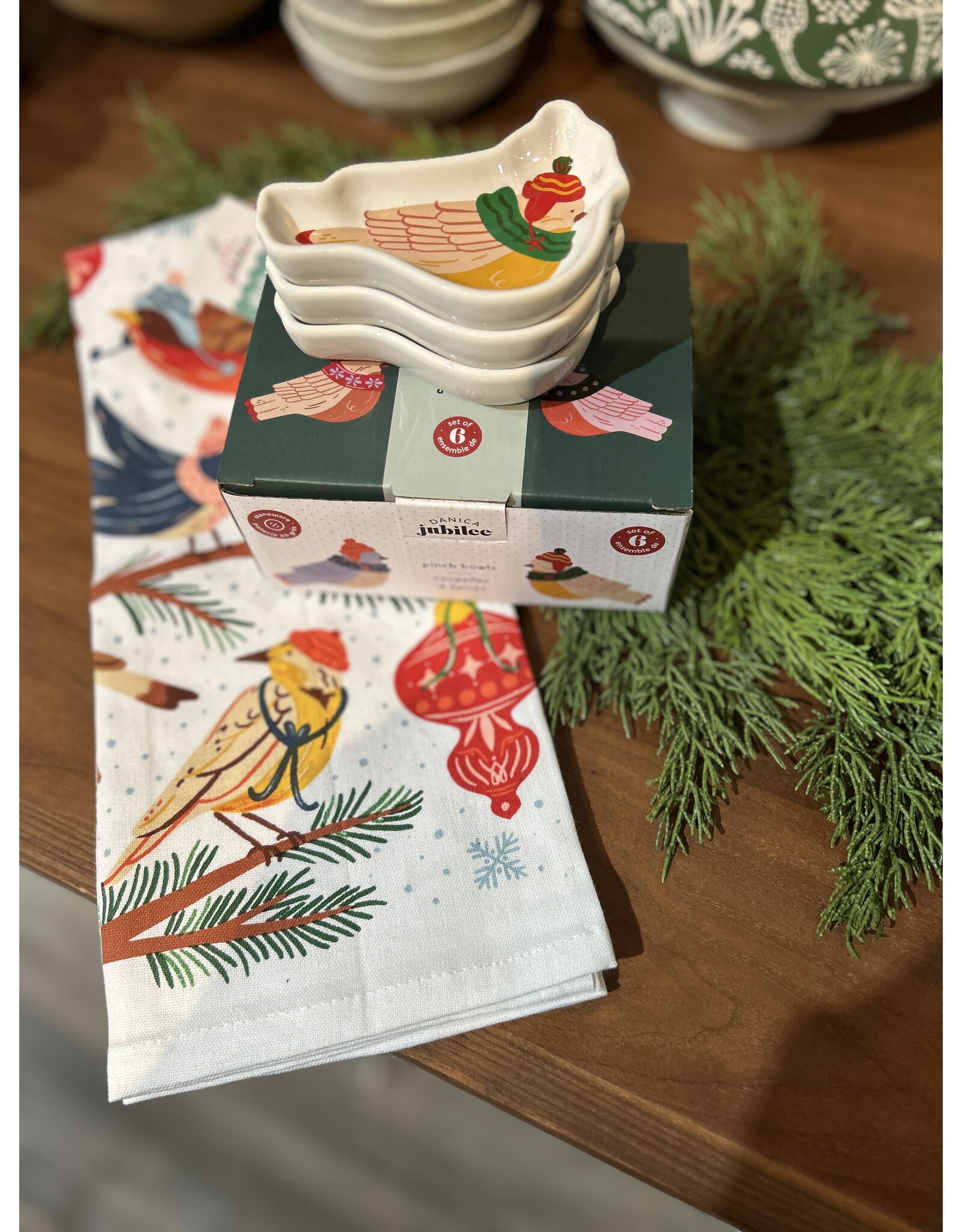 Season's Tweetings Christmas Pinch Bowls Set of 6