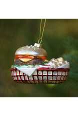 Glass Burger Combo in Basket Ornament