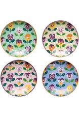 Pansy Appetizer Plates Set/4 Assorted