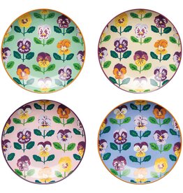 Pansy Appetizer Plates Set/4 Assorted