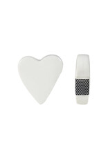 Stoneware Heart Shaped Match Holder/Striker - White