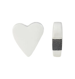 Stoneware Heart Shaped Match Holder/Striker - White