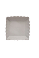 White Stoneware Scalloped Serving Dishes -