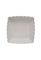 White Stoneware Scalloped Serving Dishes -