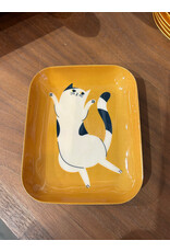 Dancing Cat Decorative Enameled Tray