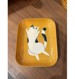 Dancing Cat Decorative Enameled Tray