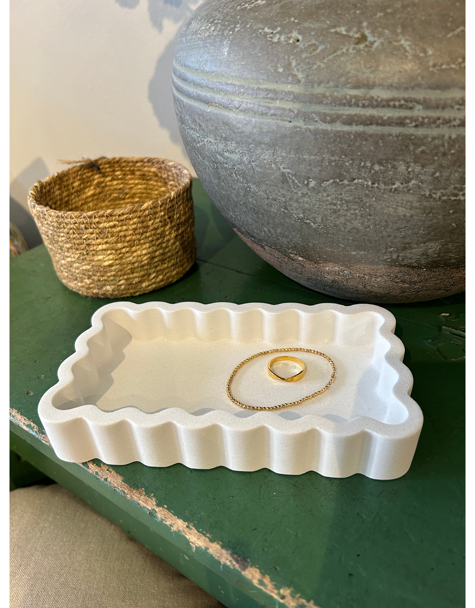 Rectangular Scalloped Jewelry Plate