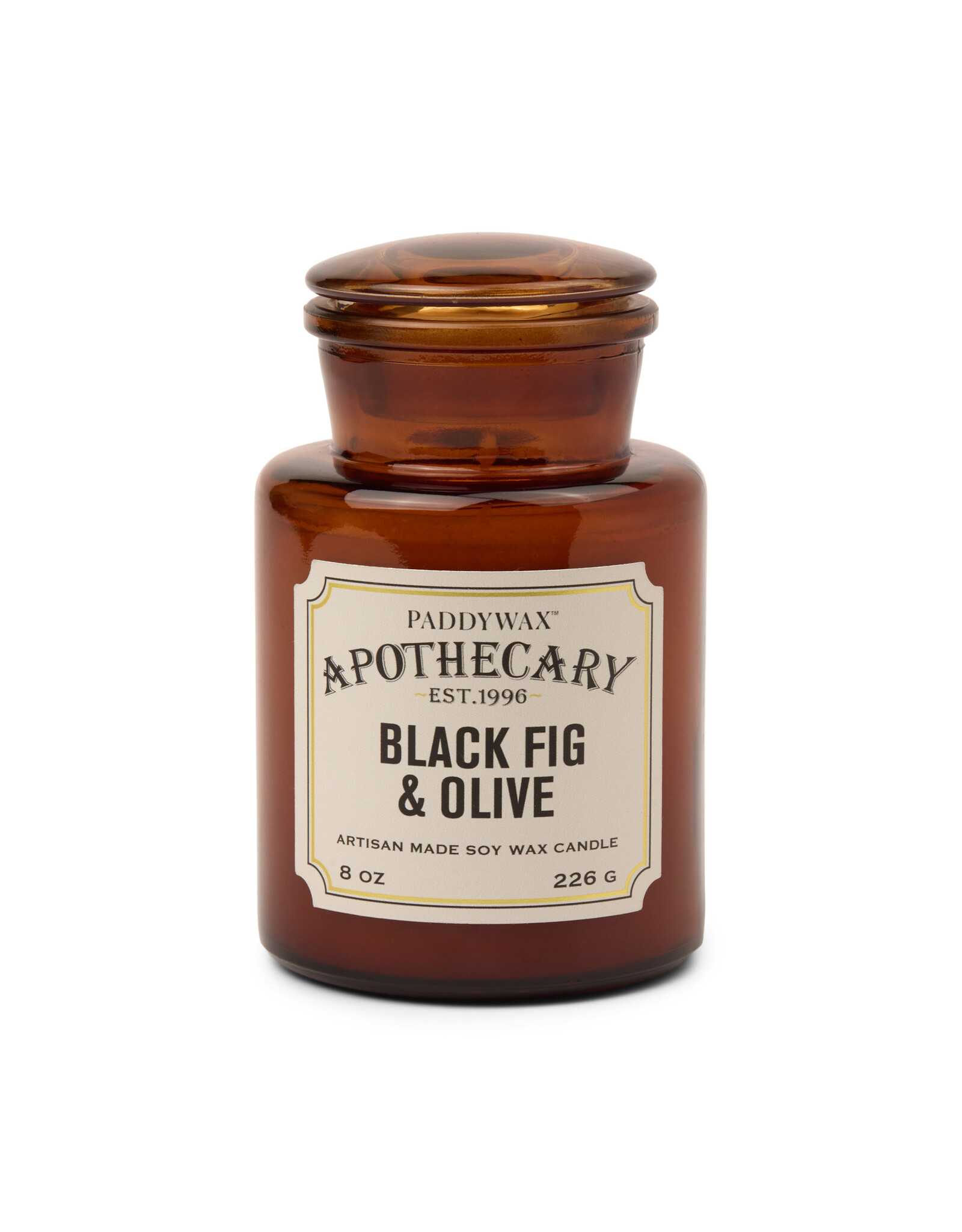 Black Fig & Olive - Amber Glass Apothecary Candle
