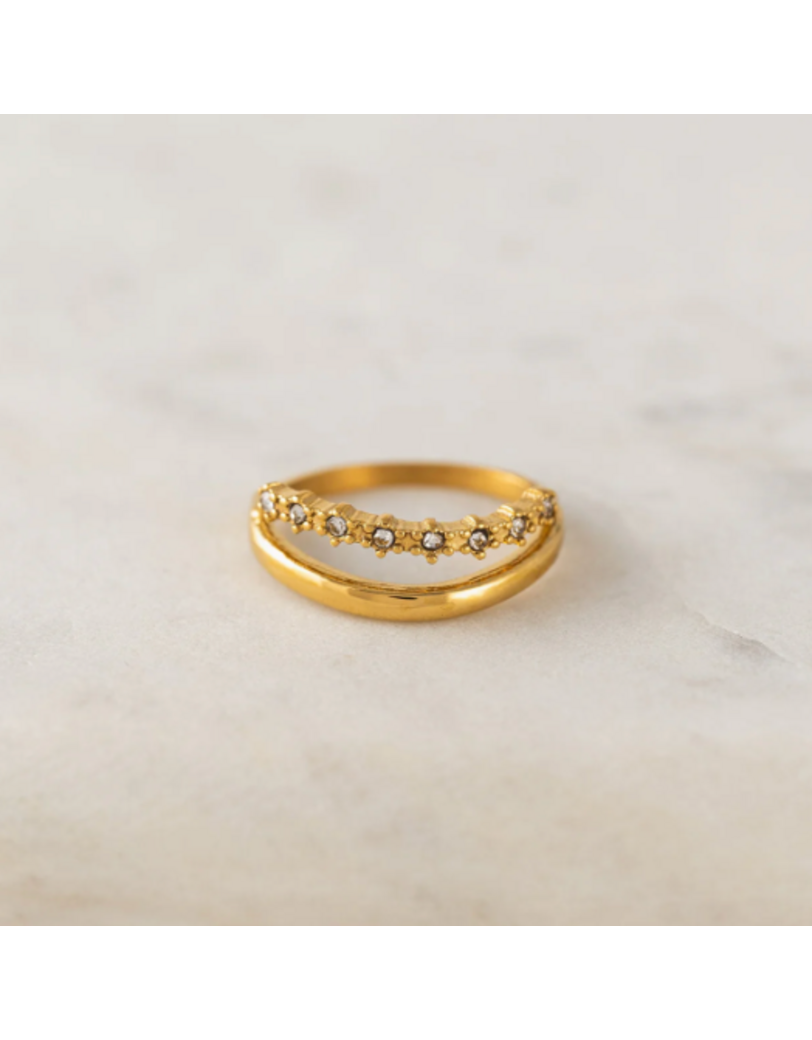 Saturn Double Ring - Gold