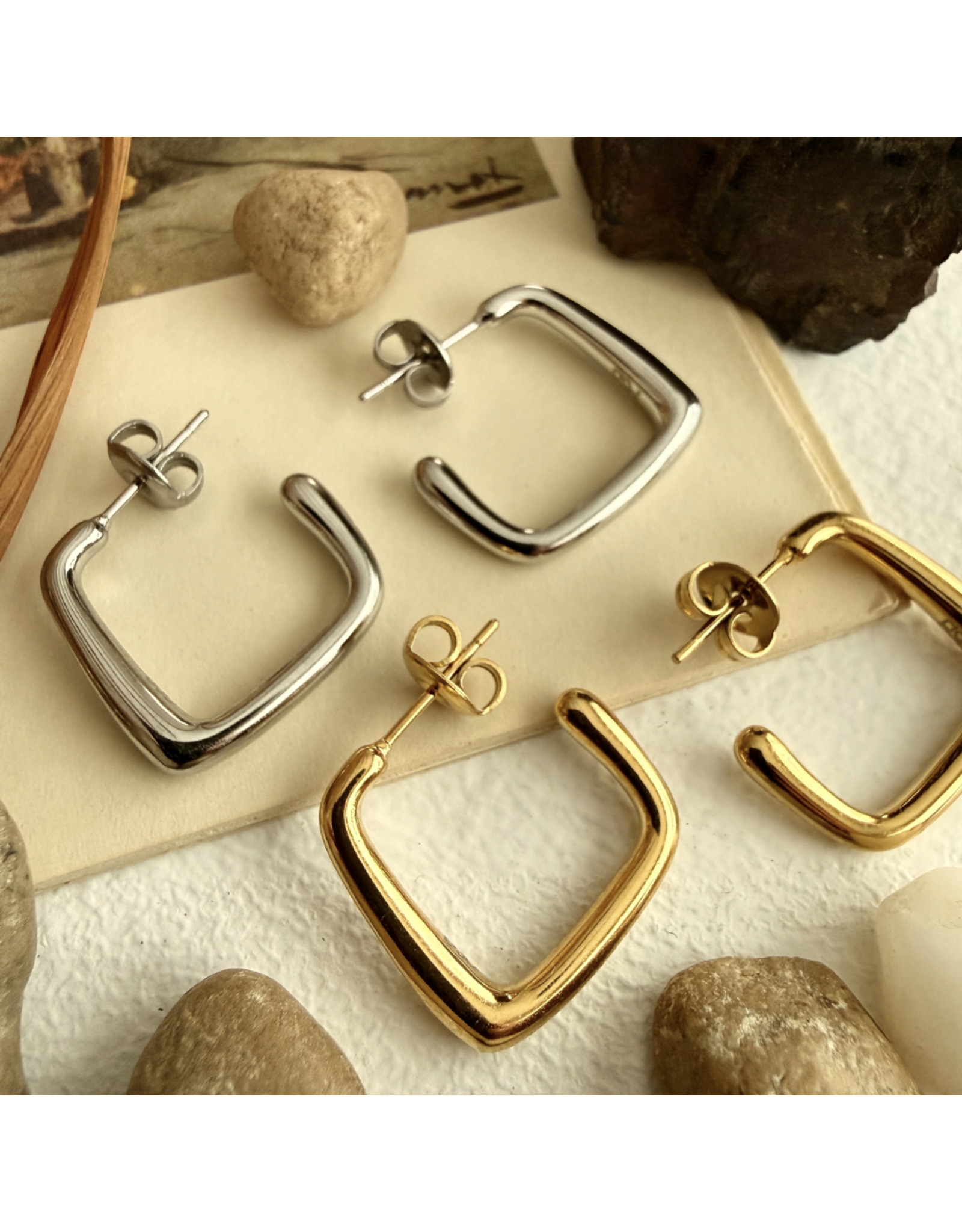 Pika & Bear Miro Oblique Hoop Earrings