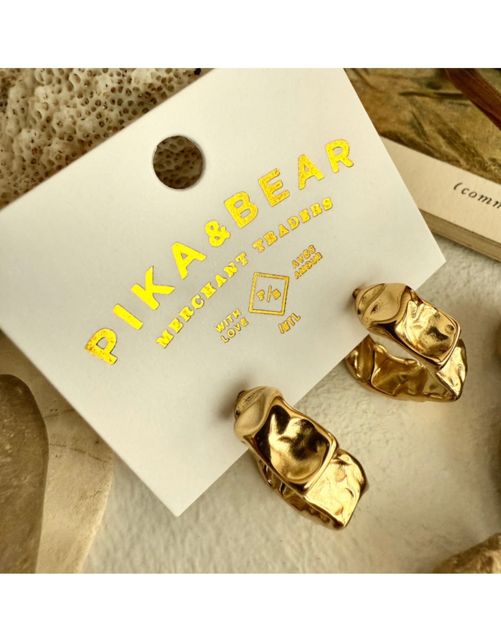 Pika & Bear Christo Textured Hoop Earrings