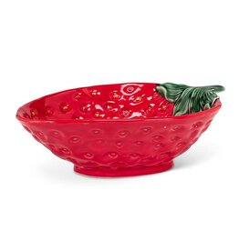 Strawberry & Leaf Low Bowl