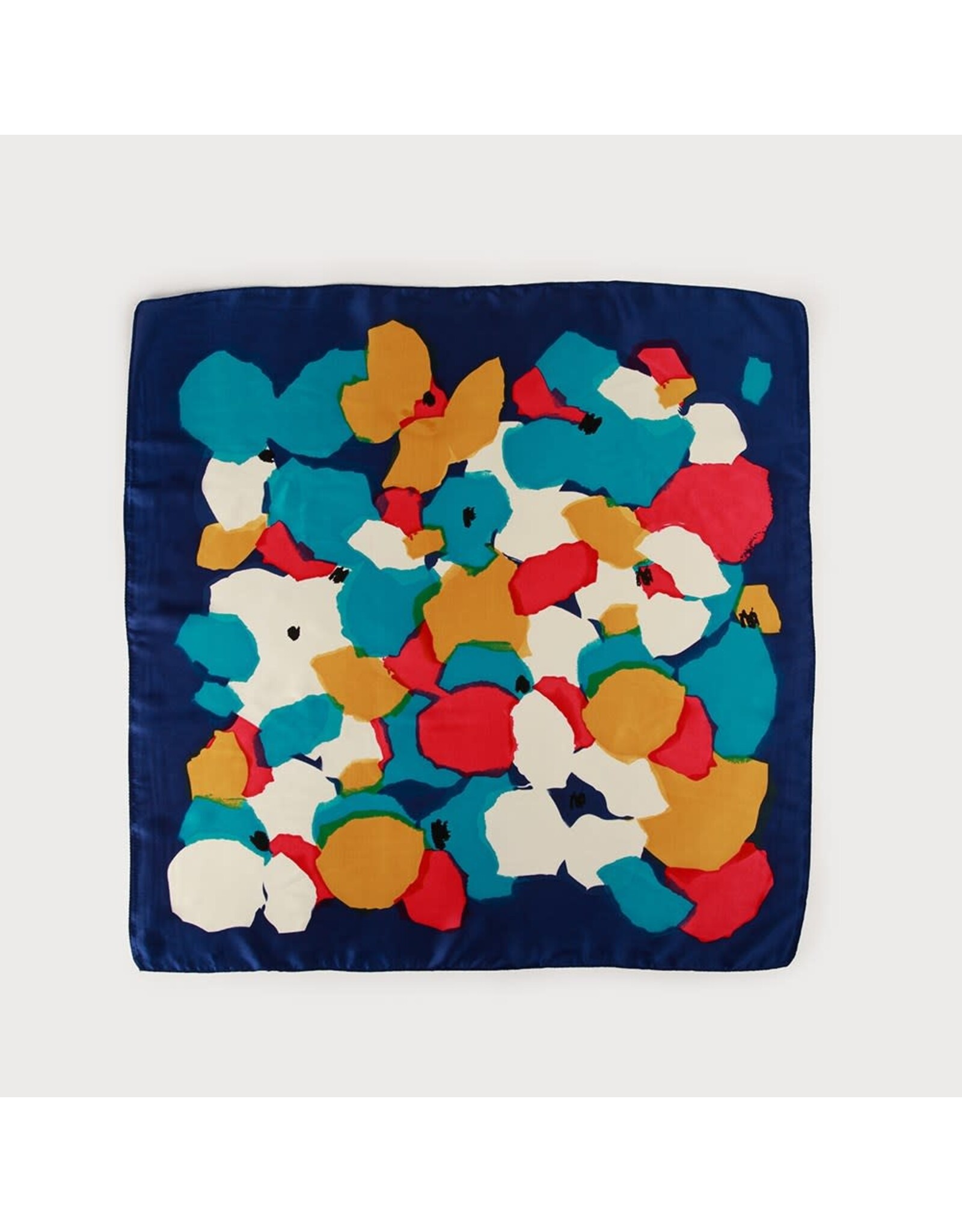 Square Satin Floral Scarf -