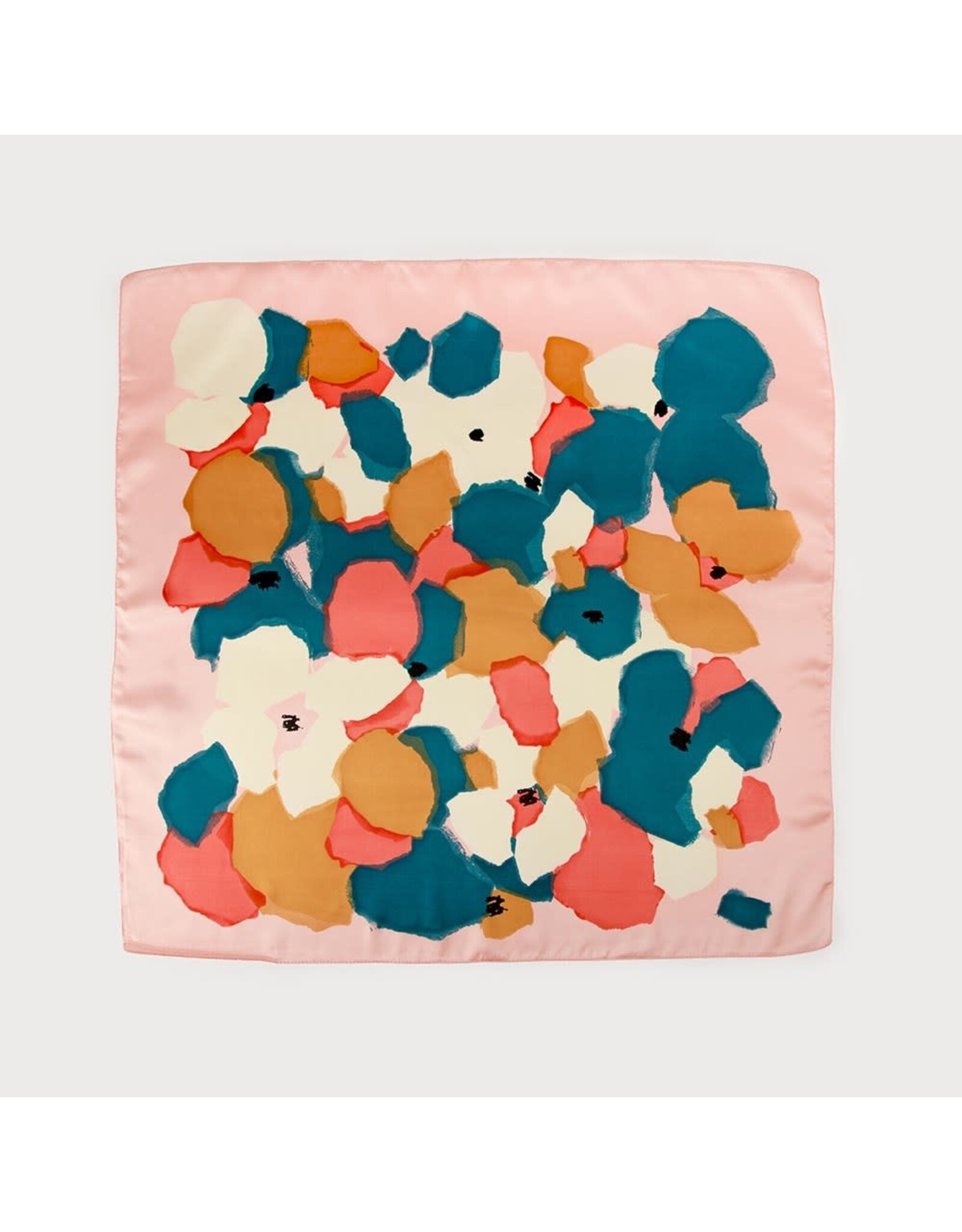 Square Satin Floral Scarf -