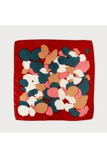 Square Satin Floral Scarf -