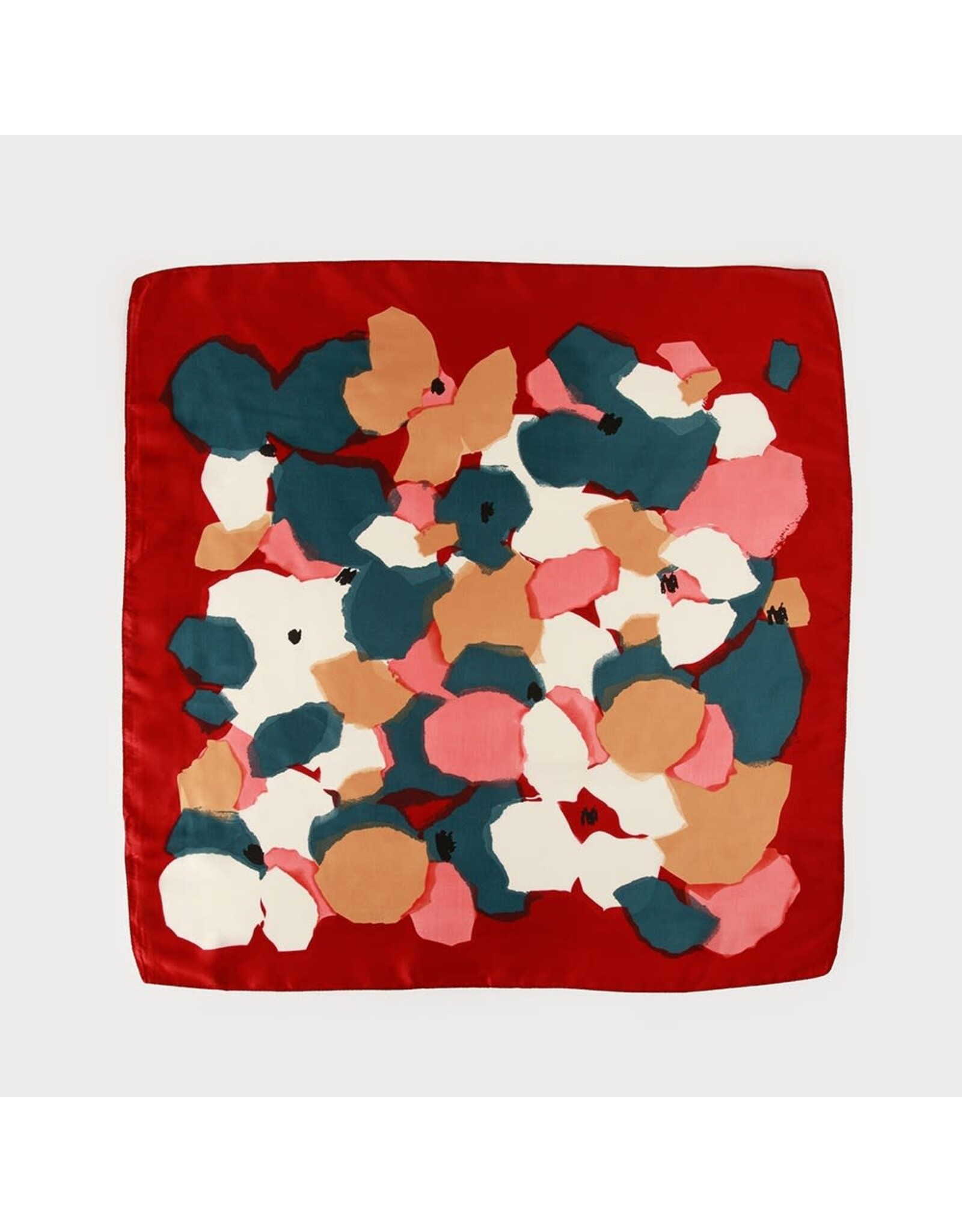 Square Satin Floral Scarf -