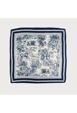 Square Satin Scarf -  Toile Print -