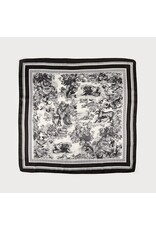 Square Satin Scarf -  Toile Print -