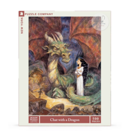 New York Puzzle Co Chat With A Dragon Puzzle - 500 Pieces