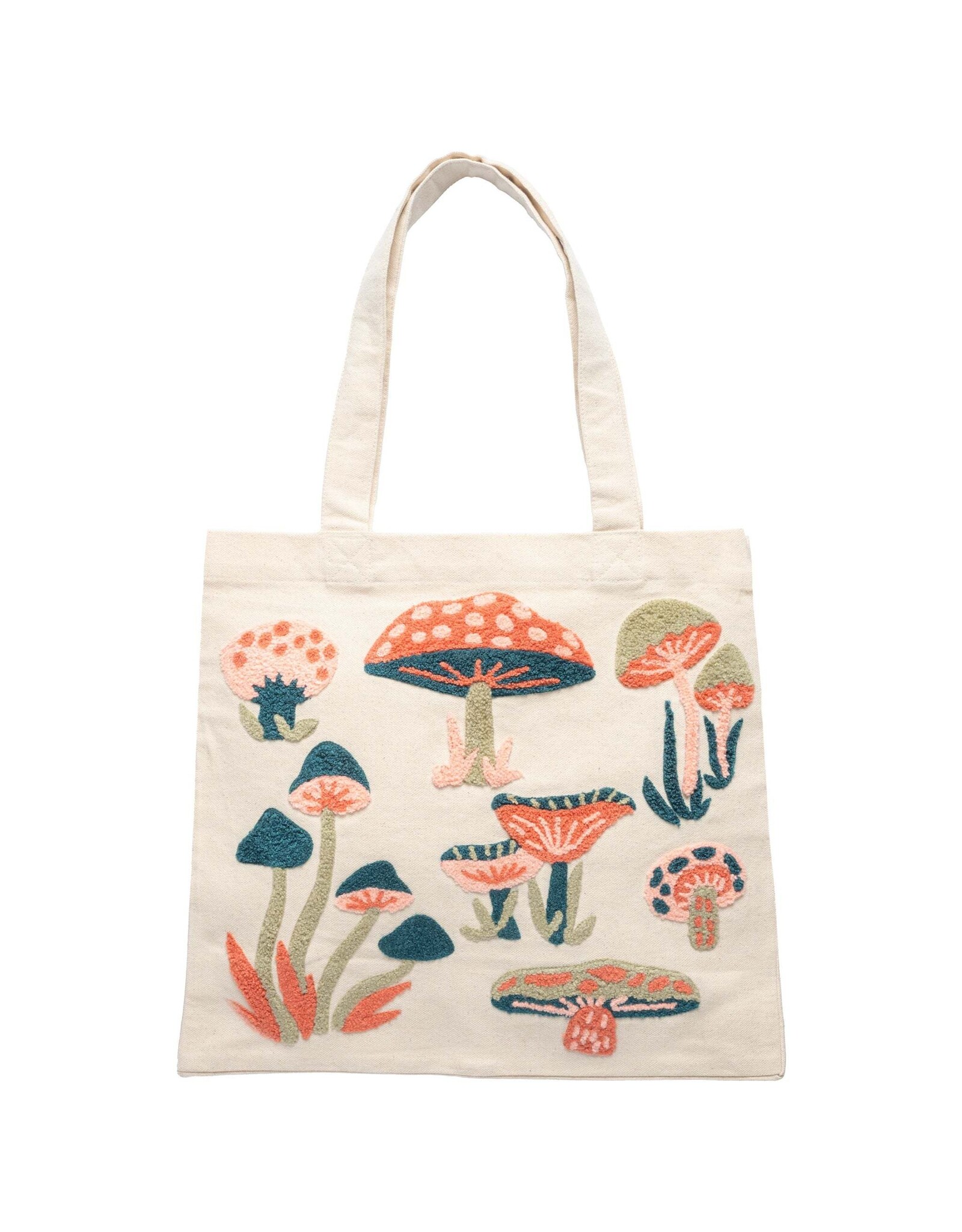 Embroidered Mushroom Canvas Tote