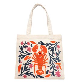 Embroidered Lobster Canvas Tote