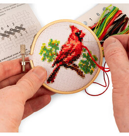 Mini Cross-Stitch Embroidery Kit - Cardinal