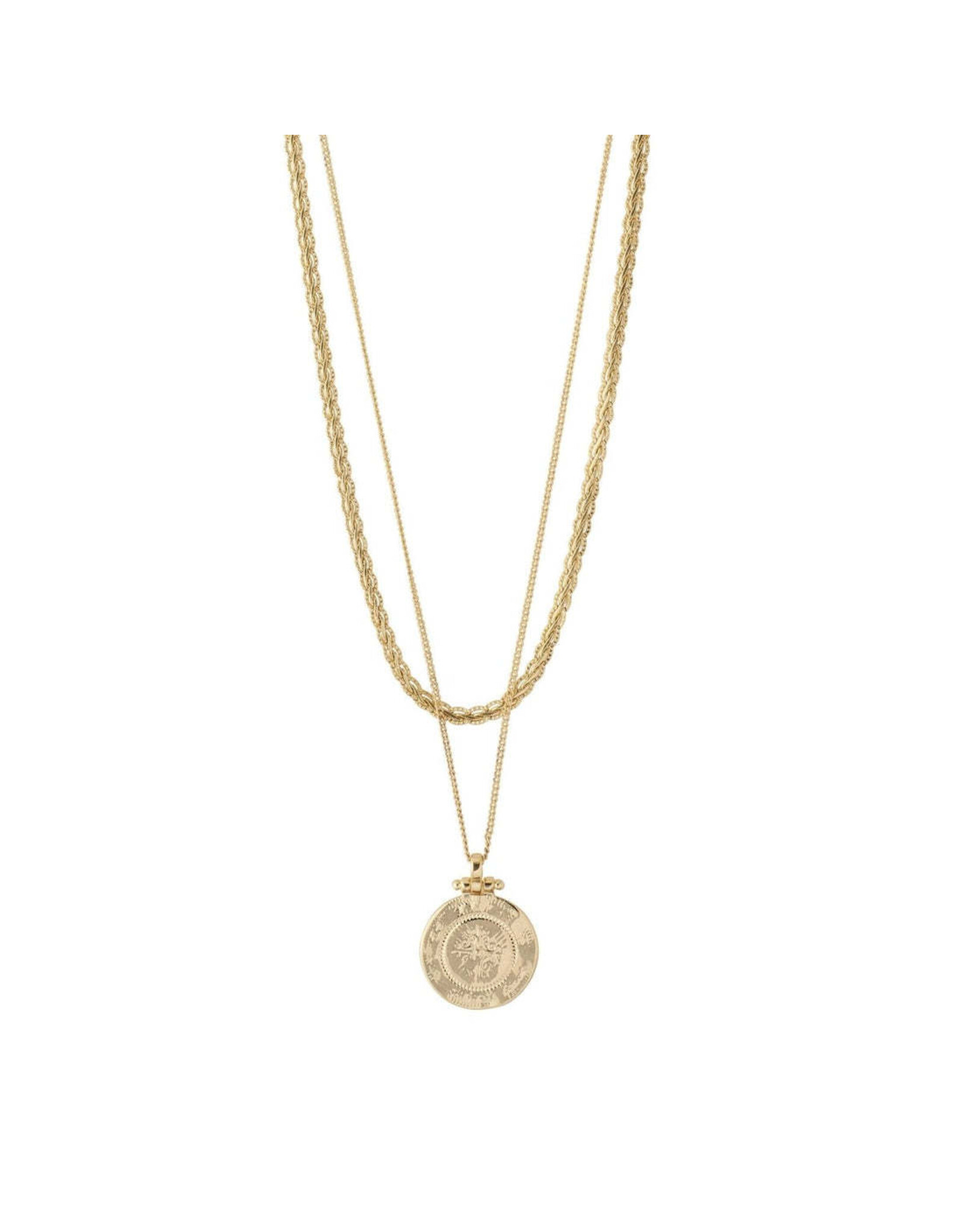 Pilgrim Nomad Two in One Coin Necklace - Gold Plated