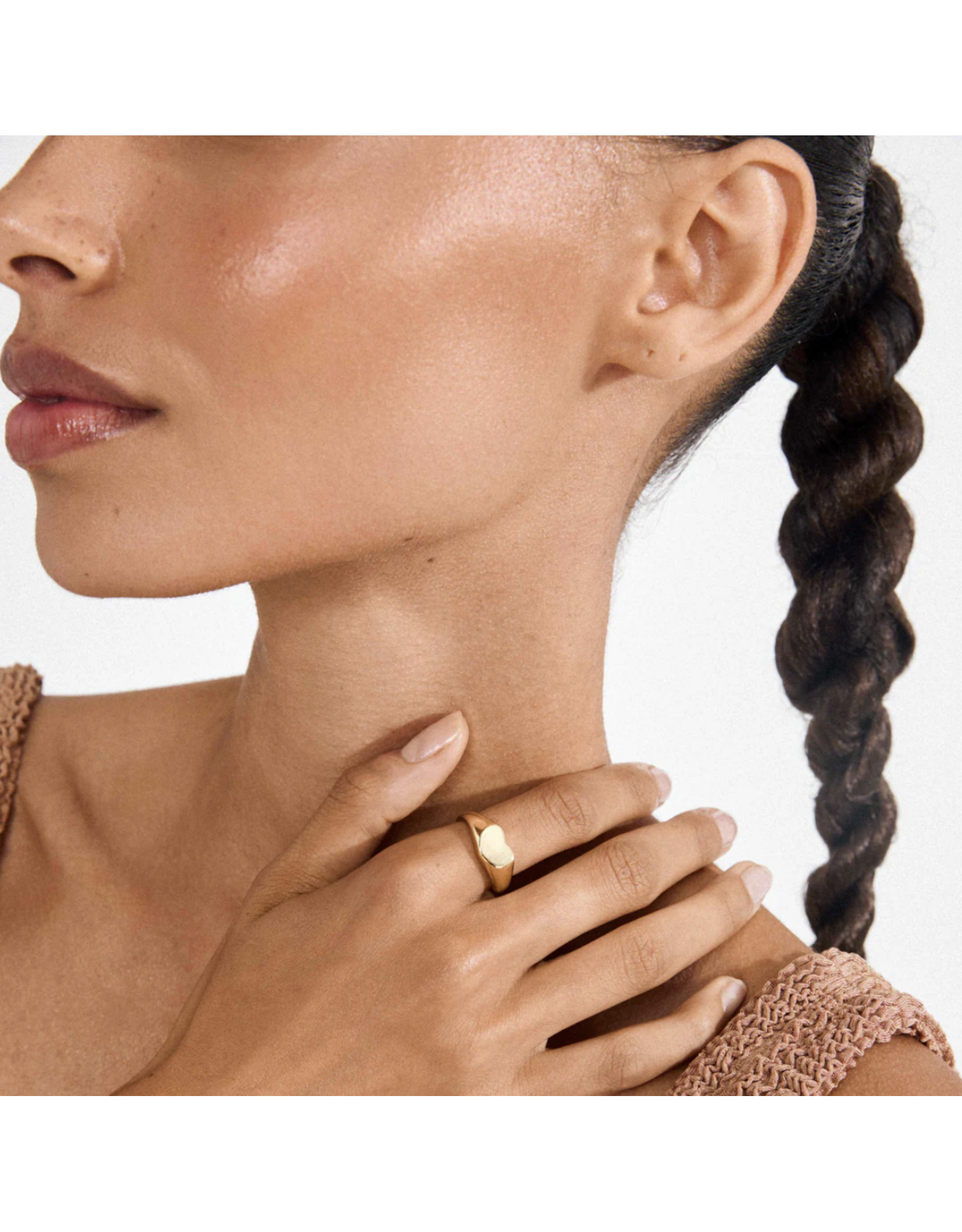 Pilgrim Arin Heart Signet Ring - Silver Plated -Waterproof