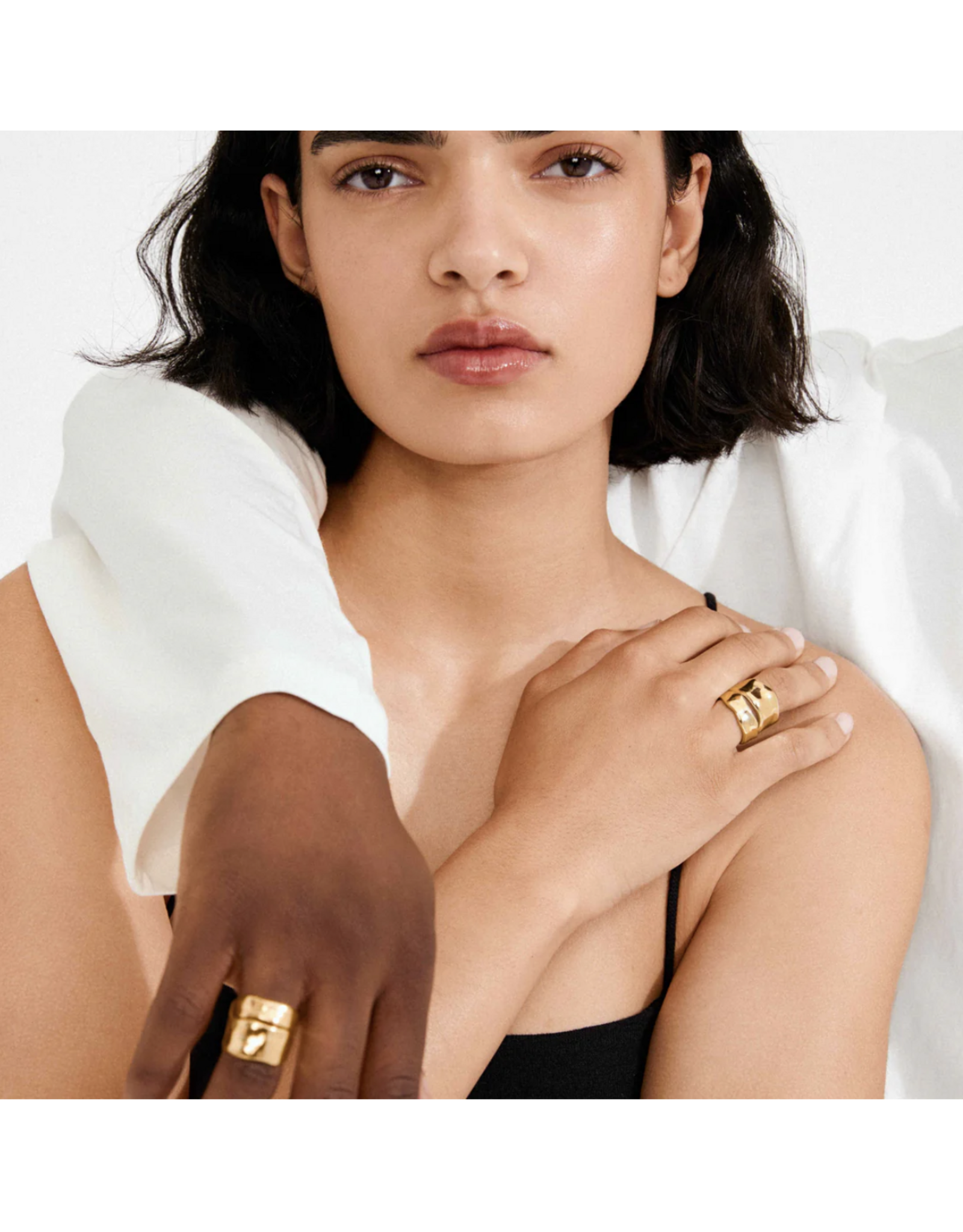Pilgrim Ember Chunky Rings -  2 in 1 -Gold Plated
