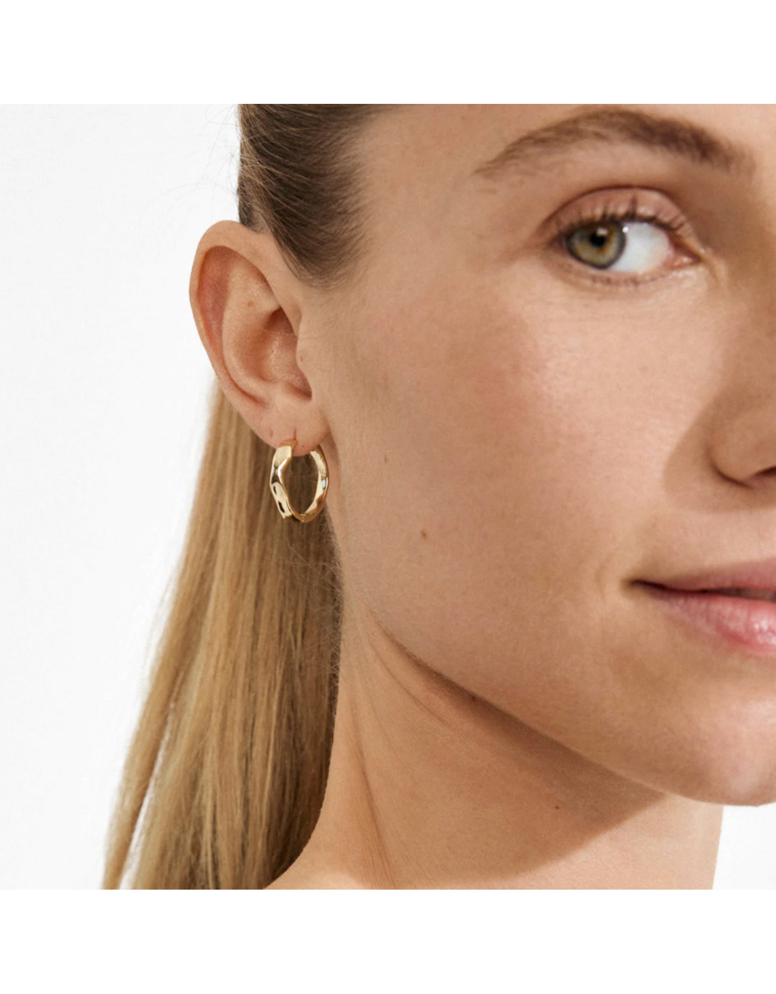 Pilgrim Ember Small Slim Hoop Earrings - Gold Plated