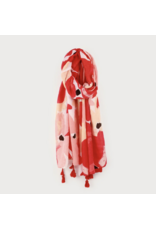 Lightweight Scarf - Red & Pink Floral