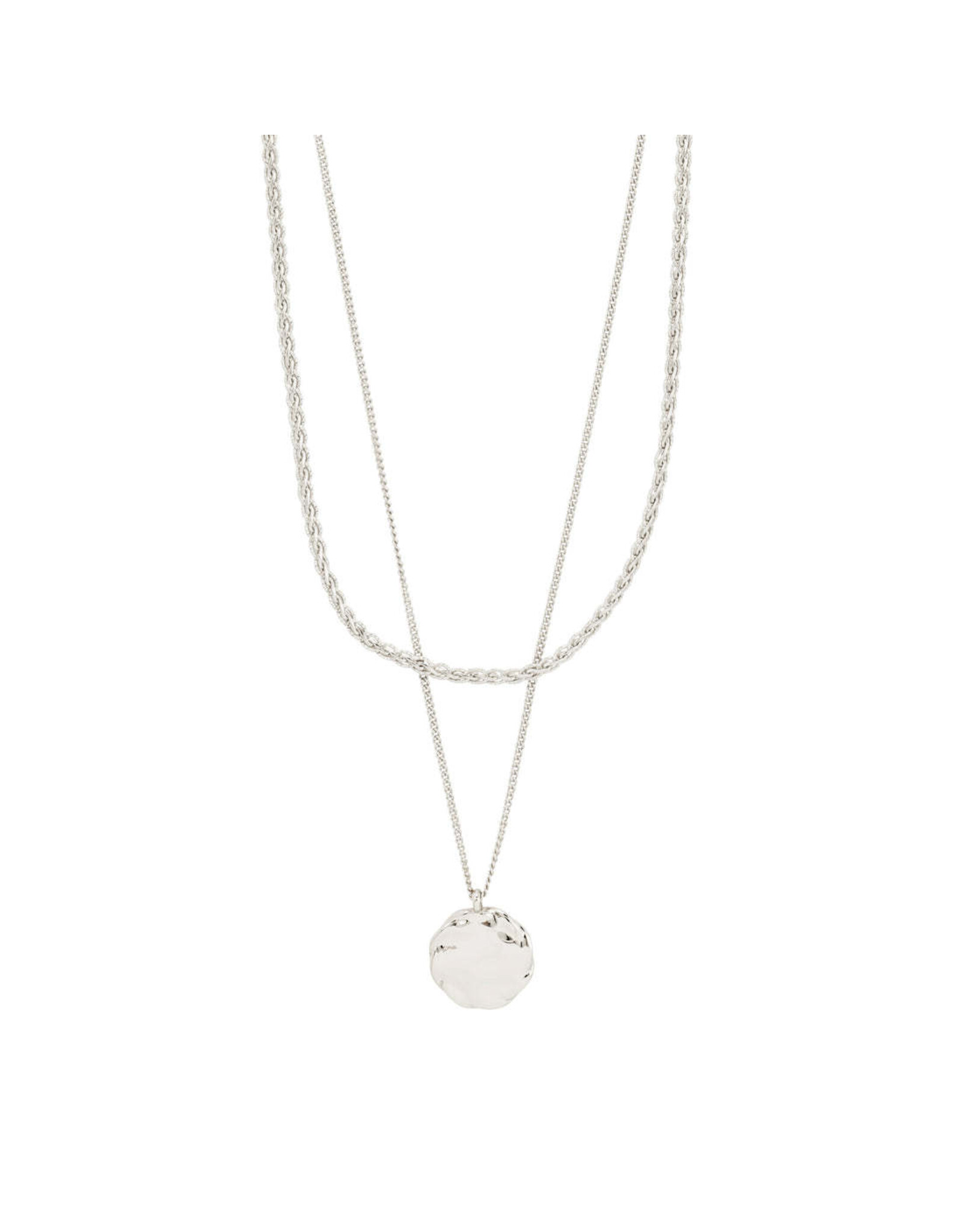 Pilgrim Declan Necklace 2 in 1 Set - Silver Plated