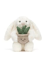 Cream Bunny With Plant