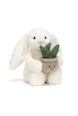 Cream Bunny With Plant