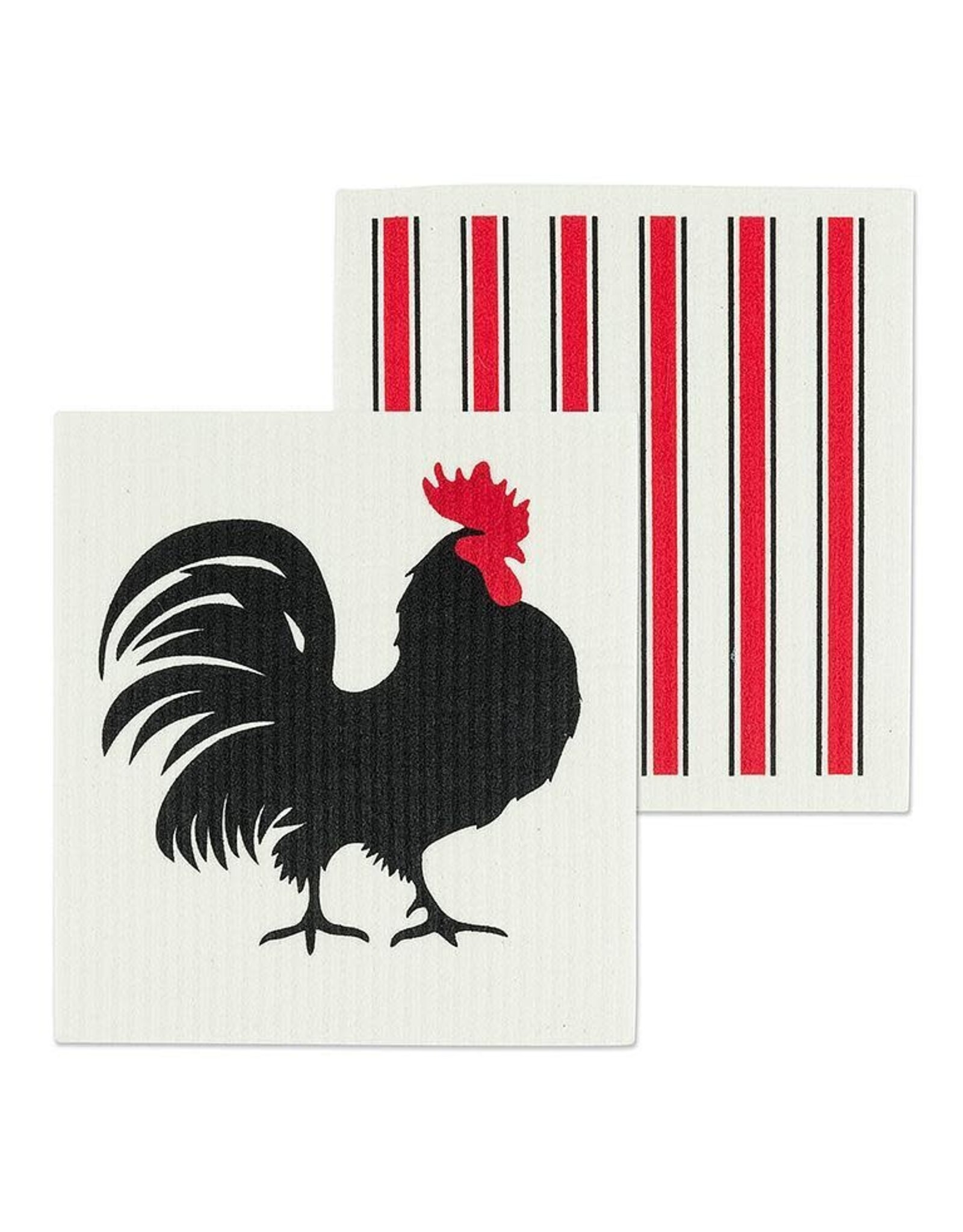 Rooster & Stripes Swedish Dishcloths / Set of 2