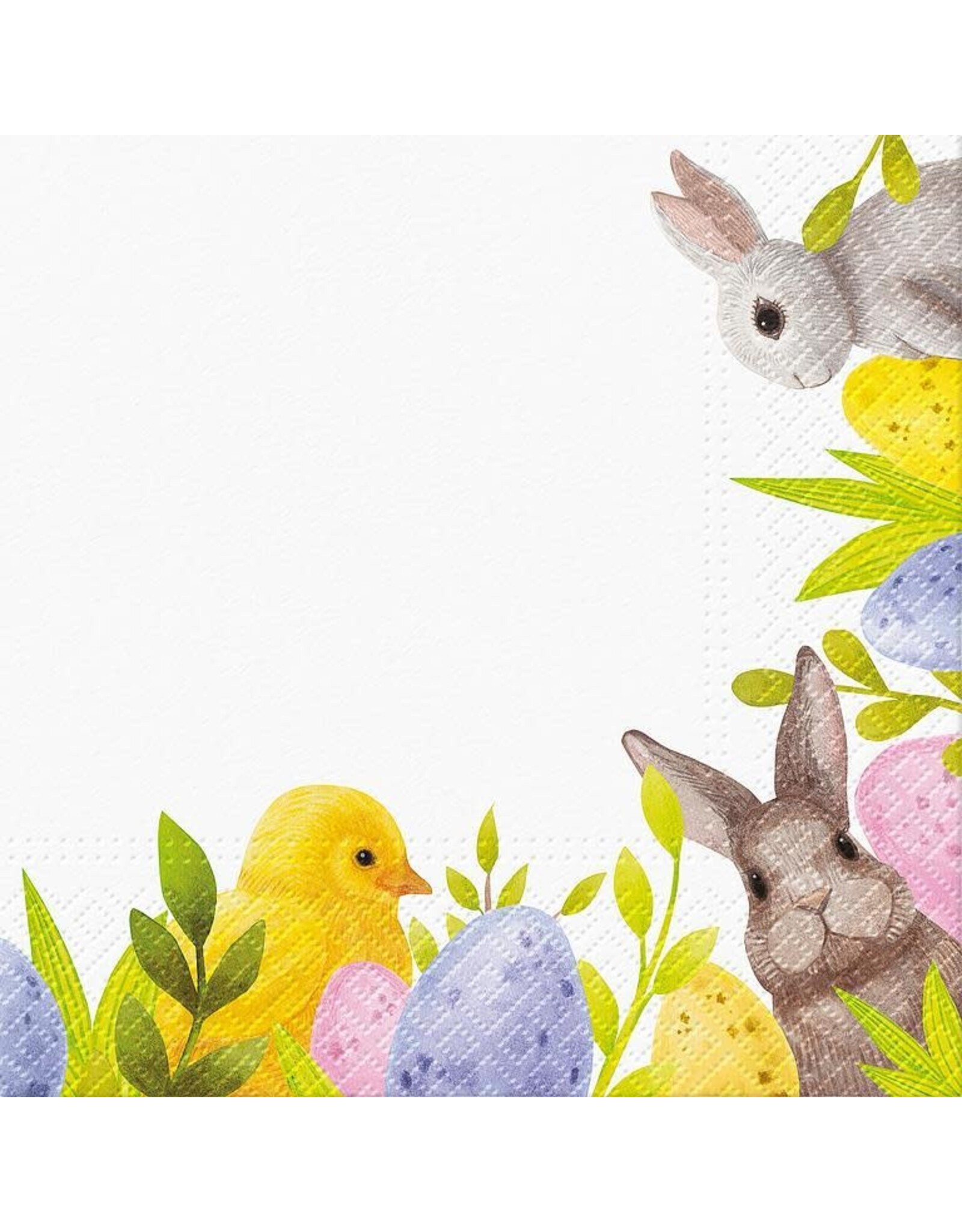 Luncheon Bunny Corner Napkins. Pack of 20