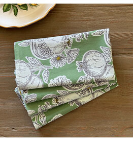 Green Pomegranate Napkins - Set/4